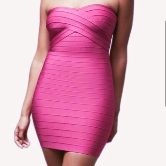 💖💞💗🌸 NWT - new with tags Herve Leger hot pink bandage dress ⚡️⚡️⚡️ - Picture 9 of 9